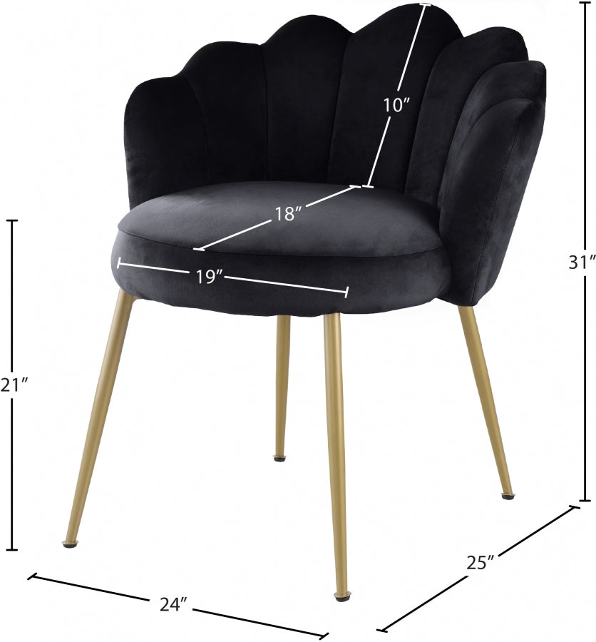 Chaise d'appoint/chaise de salle à manger en velours Claire