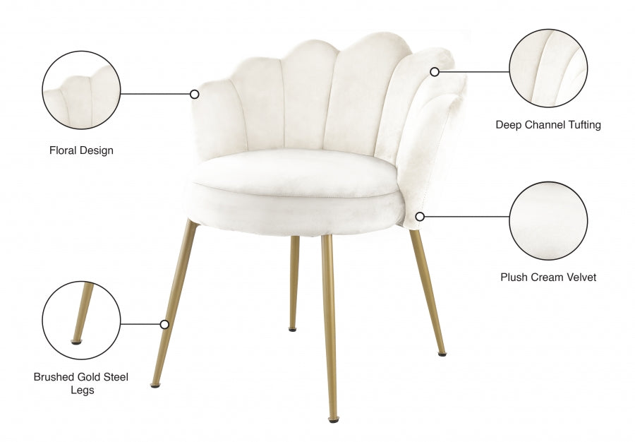 Chaise d'appoint/chaise de salle à manger en velours Claire