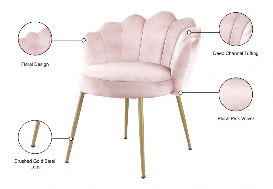 Chaise d'appoint/chaise de salle à manger en velours Claire