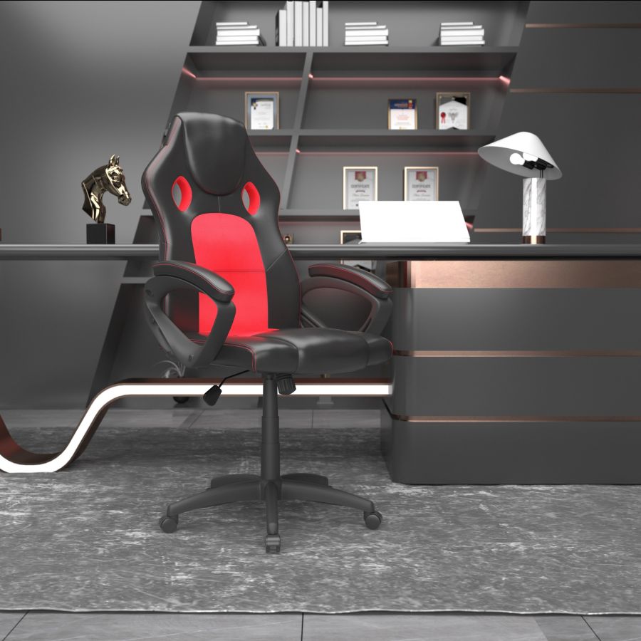 Chaise de bureau à domicile Abyss en rouge
