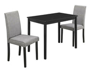 ENSEMBLE A DÎNER - ENSEMBLE 3PCS / CHAISES PARSON LIN NOIR / GRIS 