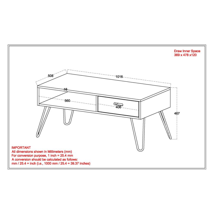 Table Basse Jaydo en Naturel Brûlé