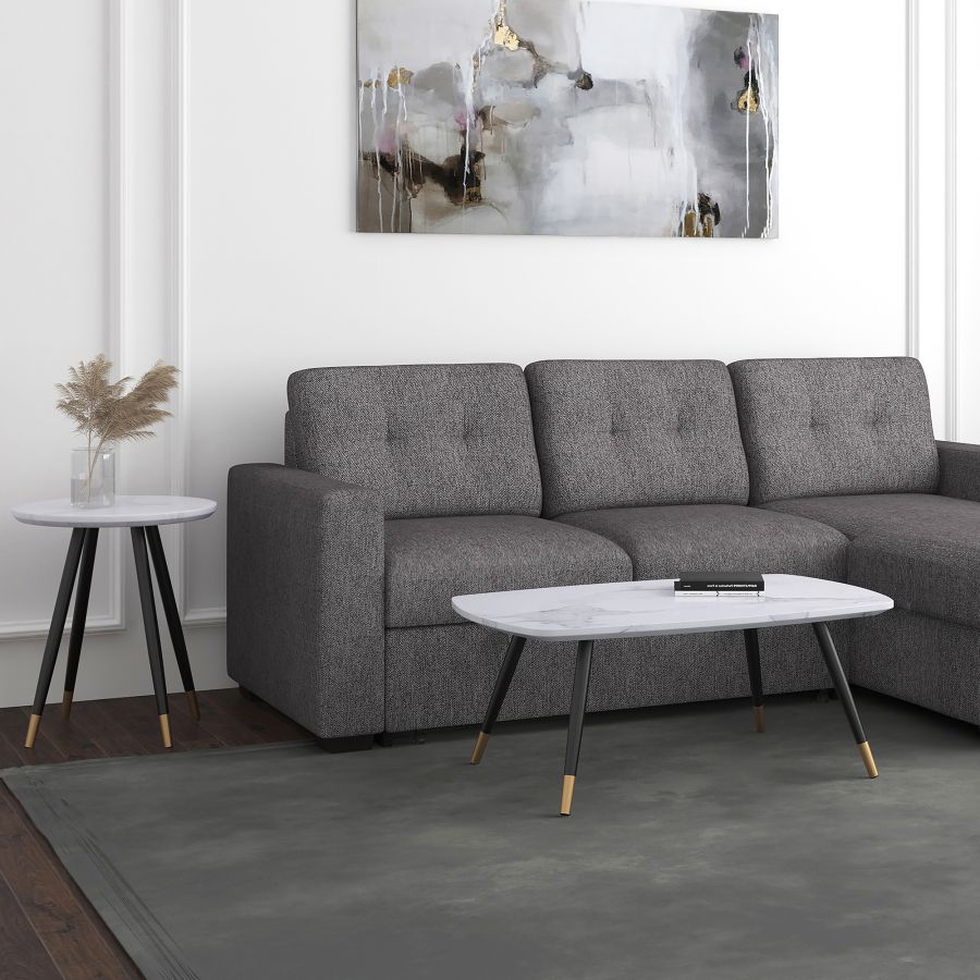 Table basse rectangulaire Emery en blanc