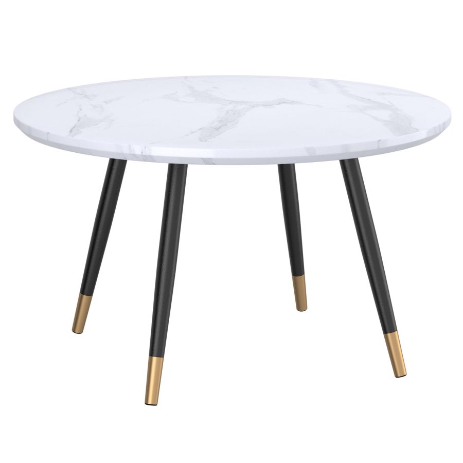 Table basse ronde Emery en blanc