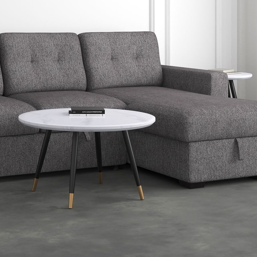 Table basse ronde Emery en blanc