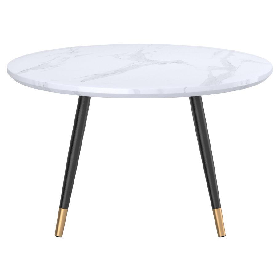 Table basse ronde Emery en blanc