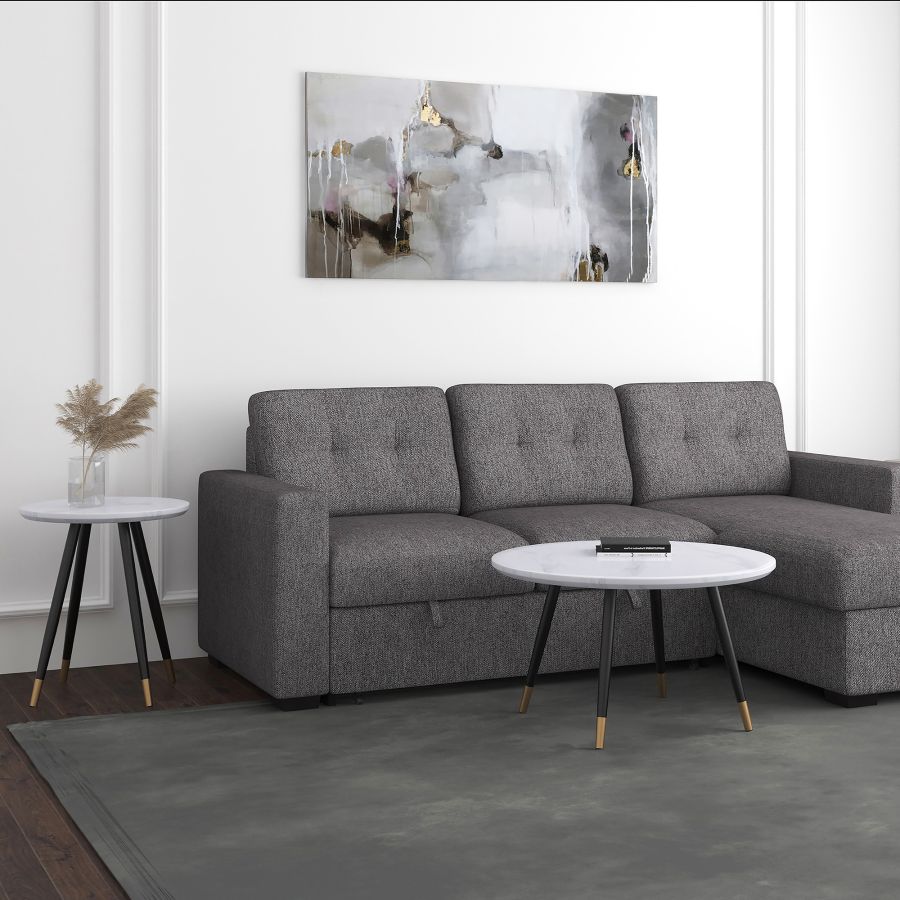Table basse ronde Emery en blanc