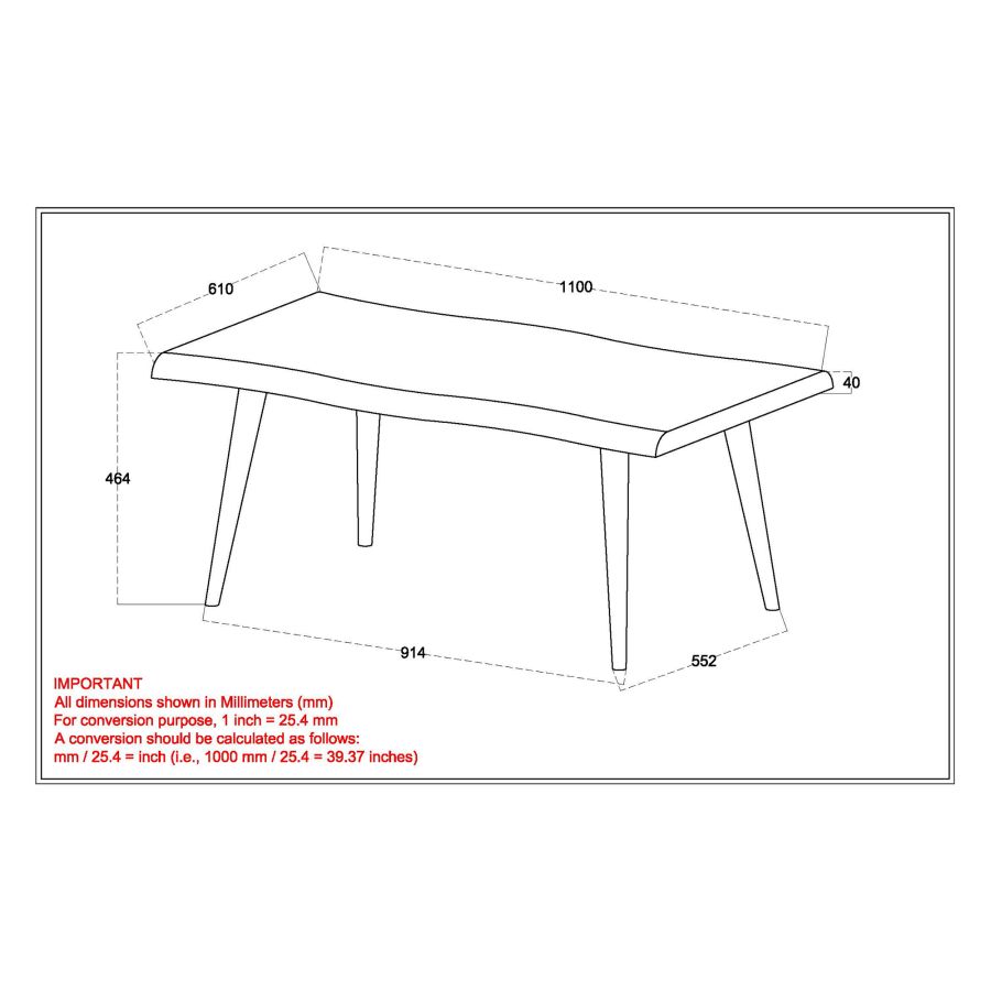 Table basse Arnav en noyer