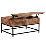 Table basse à plateau relevable Ojas en naturel brûlé