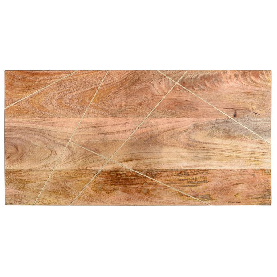Table basse Madox en or naturel et vieilli