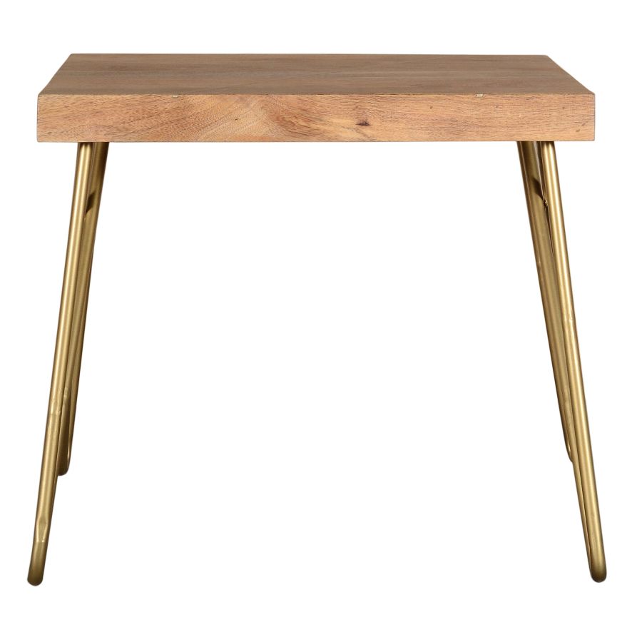 Table basse Madox en or naturel et vieilli