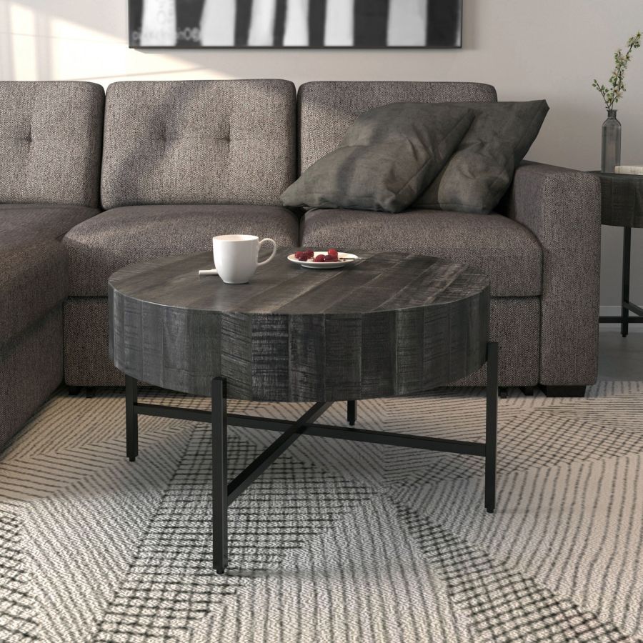 Table basse ronde Blox en gris