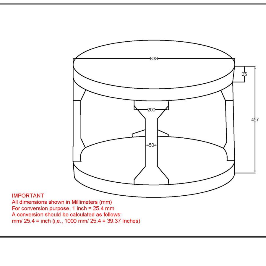 Table basse Avni en naturel vieilli