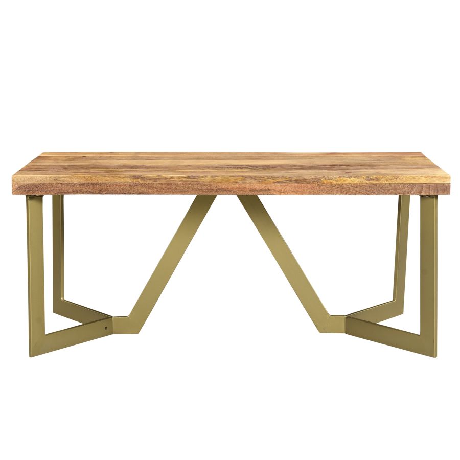 Table basse Zivah en or naturel et vieilli