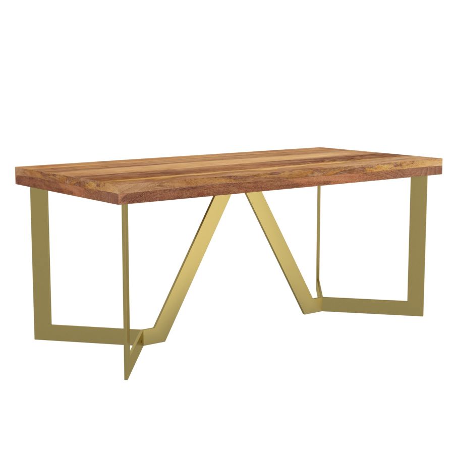 Table basse Zivah en or naturel et vieilli