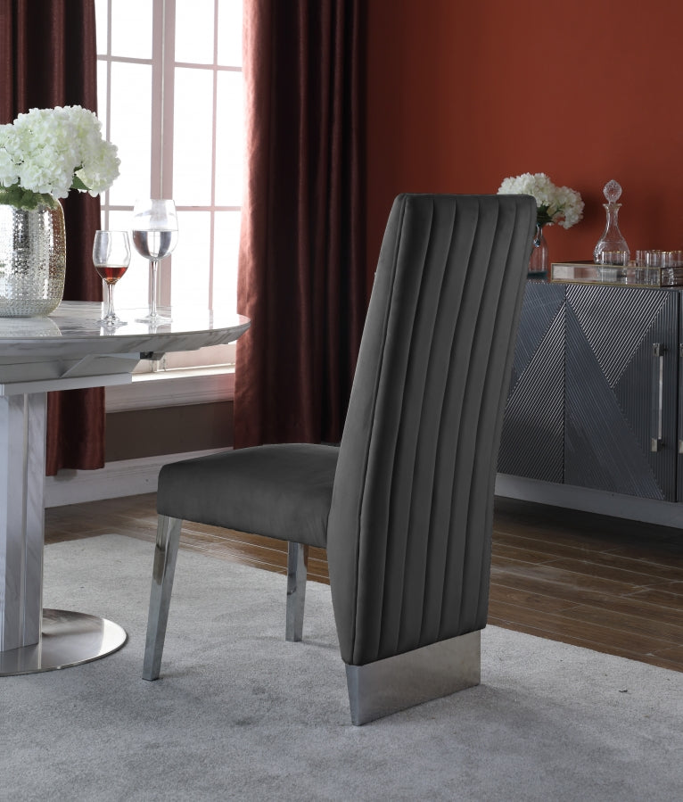 Chaise de salle à manger en velours Porsha