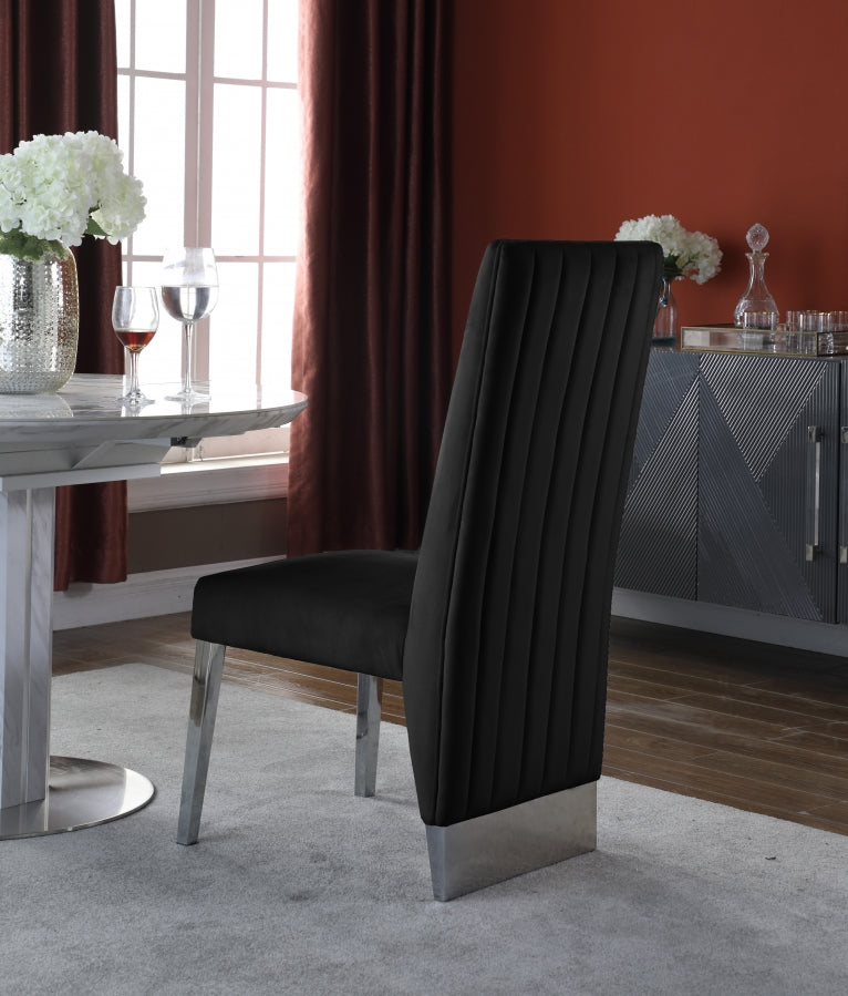 Chaise de salle à manger en velours Porsha