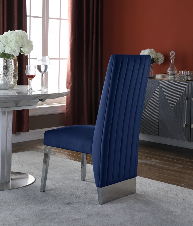 Chaise de salle à manger en velours Porsha
