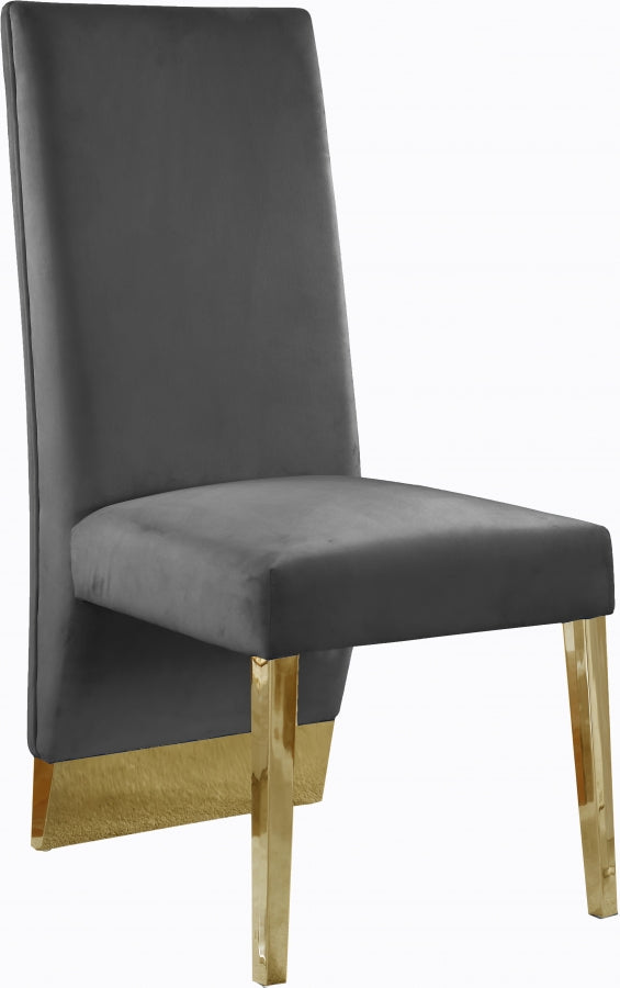 Chaise de salle à manger en velours Porsha