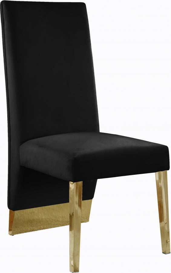 Chaise de salle à manger en velours Porsha