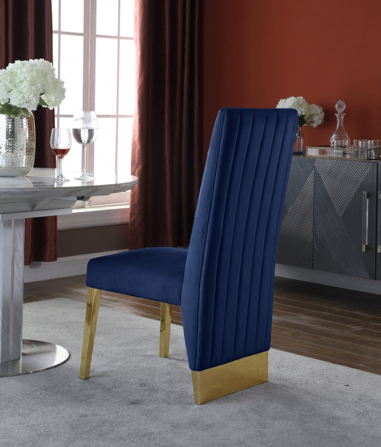 Chaise de salle à manger en velours Porsha
