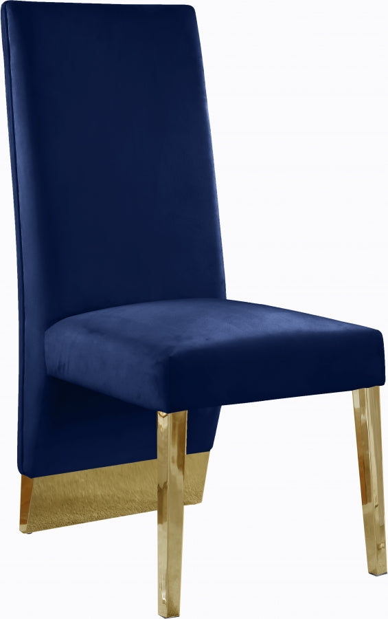 Chaise de salle à manger en velours Porsha