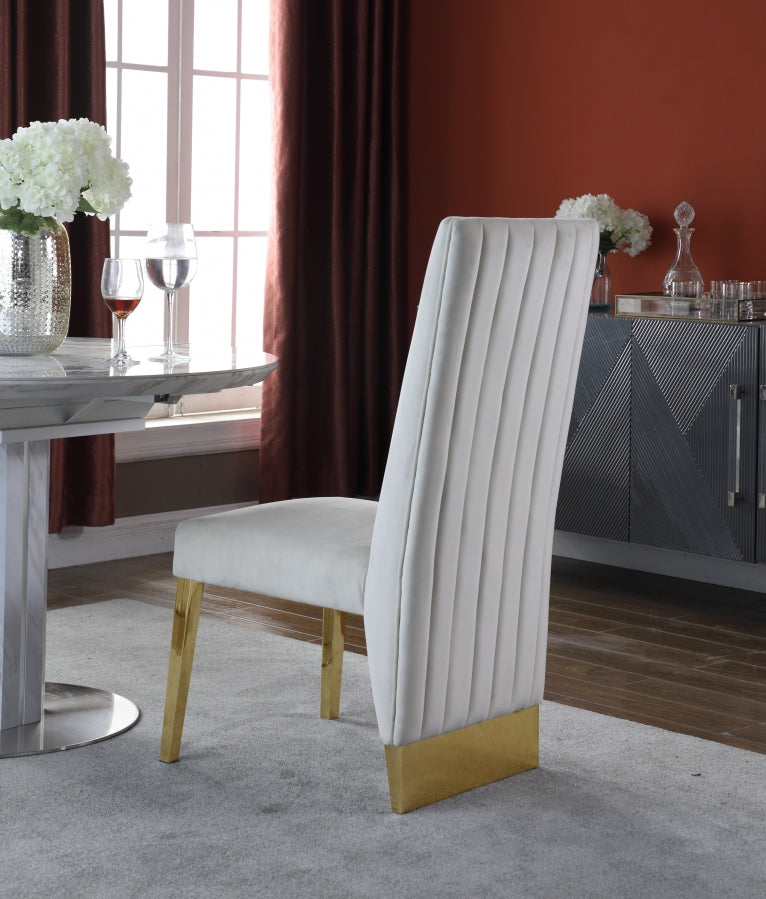 Chaise de salle à manger en velours Porsha