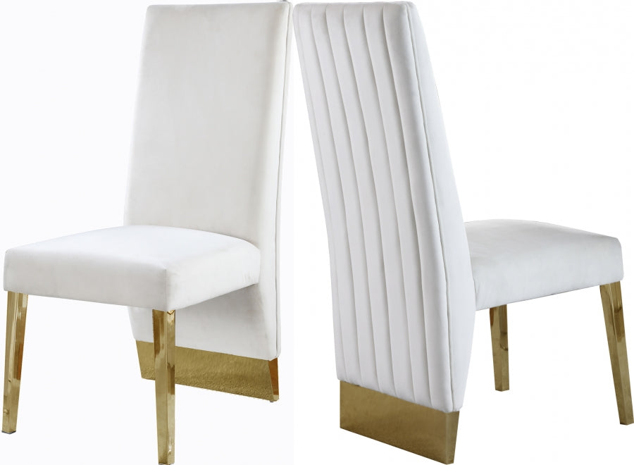 Chaise de salle à manger en velours Porsha