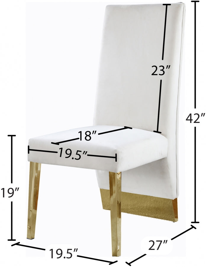 Chaise de salle à manger en velours Porsha