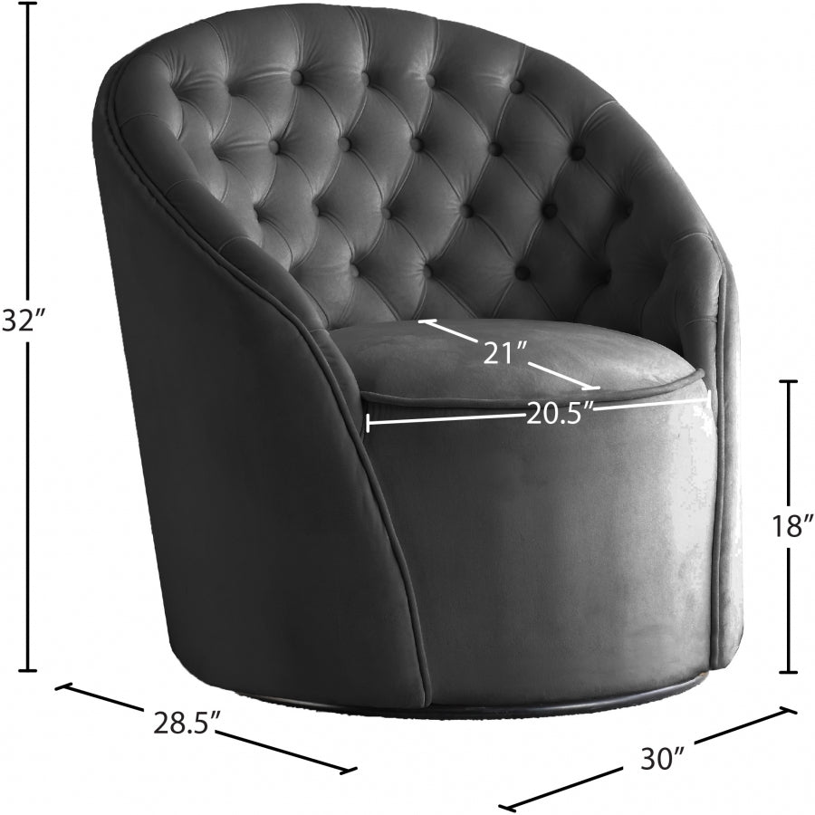 Chaise d'appoint en velours Alessio
