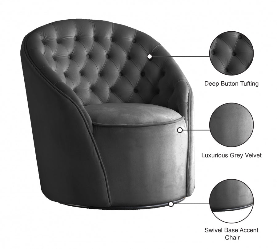 Chaise d'appoint en velours Alessio