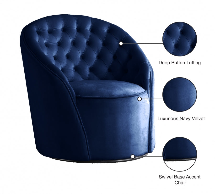 Chaise d'appoint en velours Alessio