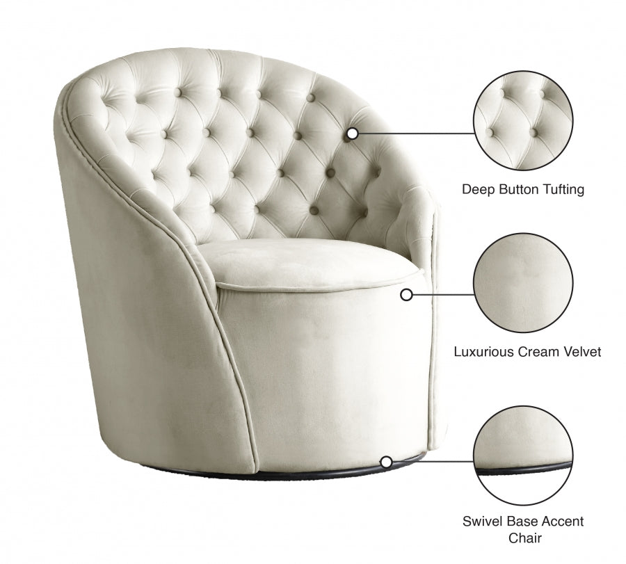 Chaise d'appoint en velours Alessio