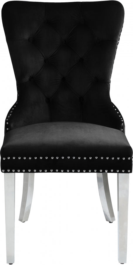 Chaise de salle à manger en velours Carmen