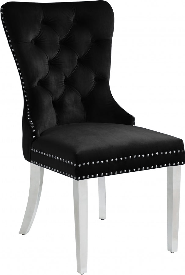 Chaise de salle à manger en velours Carmen
