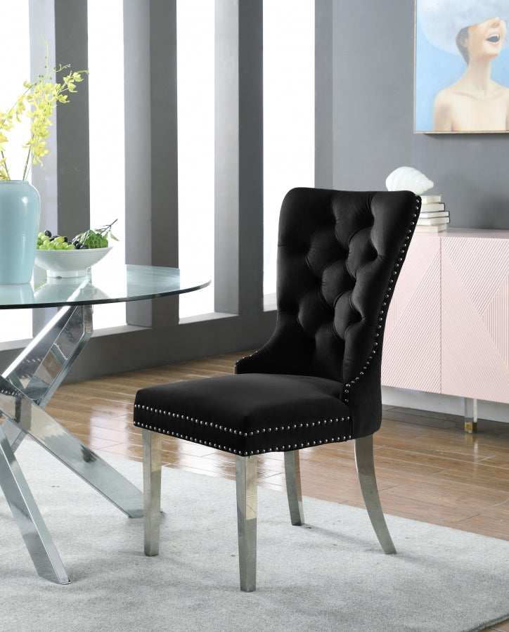 Chaise de salle à manger en velours Carmen