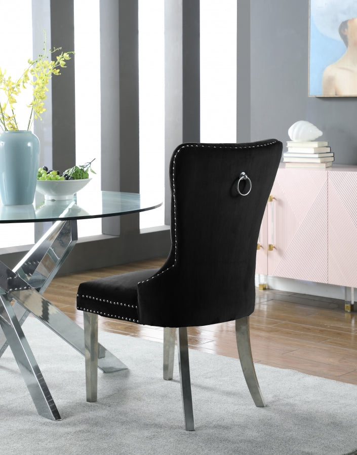 Chaise de salle à manger en velours Carmen