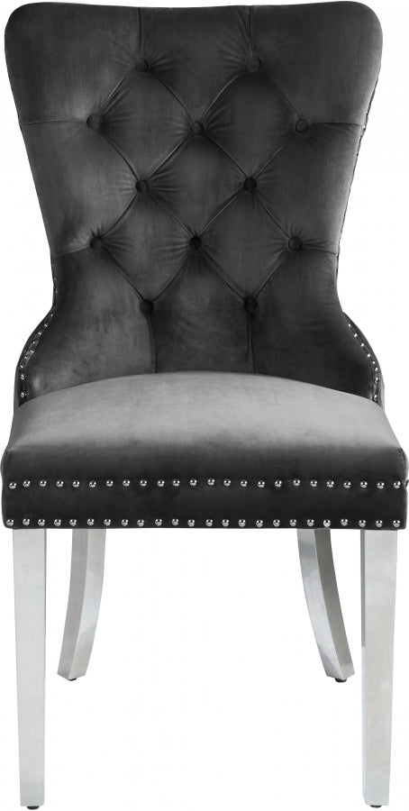 Chaise de salle à manger en velours Carmen