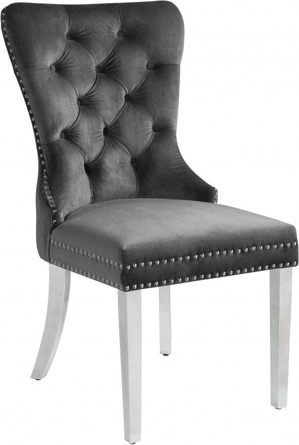 Chaise de salle à manger en velours Carmen
