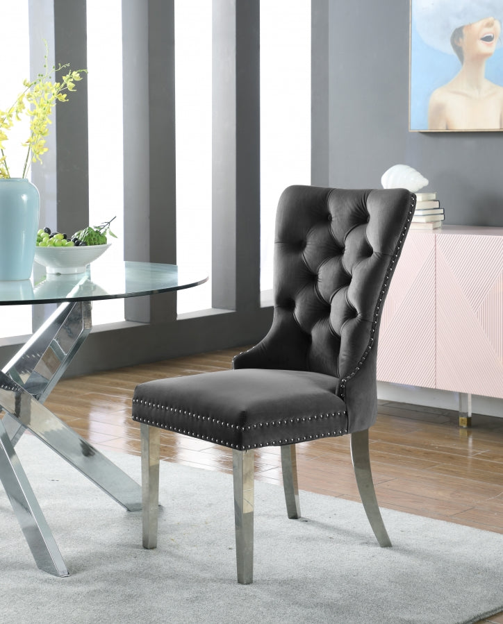 Chaise de salle à manger en velours Carmen