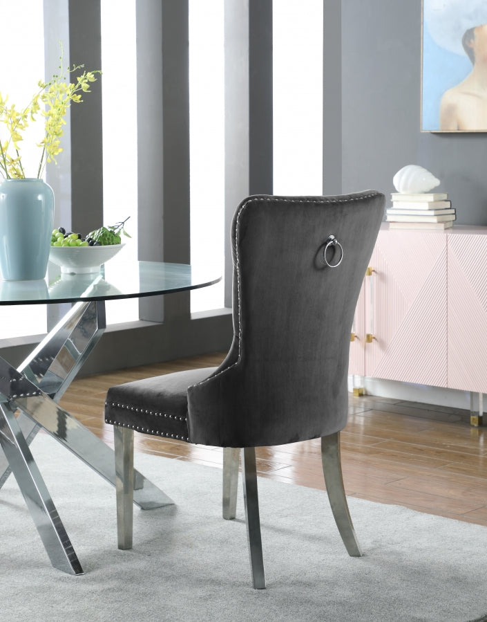 Chaise de salle à manger en velours Carmen