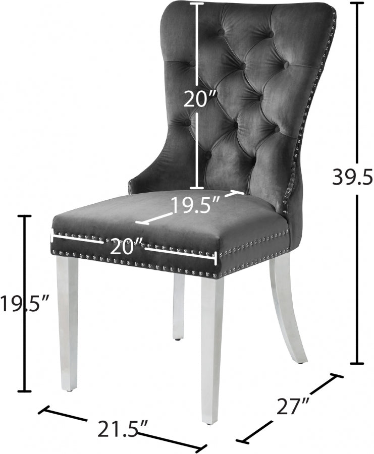 Chaise de salle à manger en velours Carmen