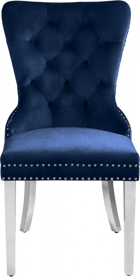 Chaise de salle à manger en velours Carmen