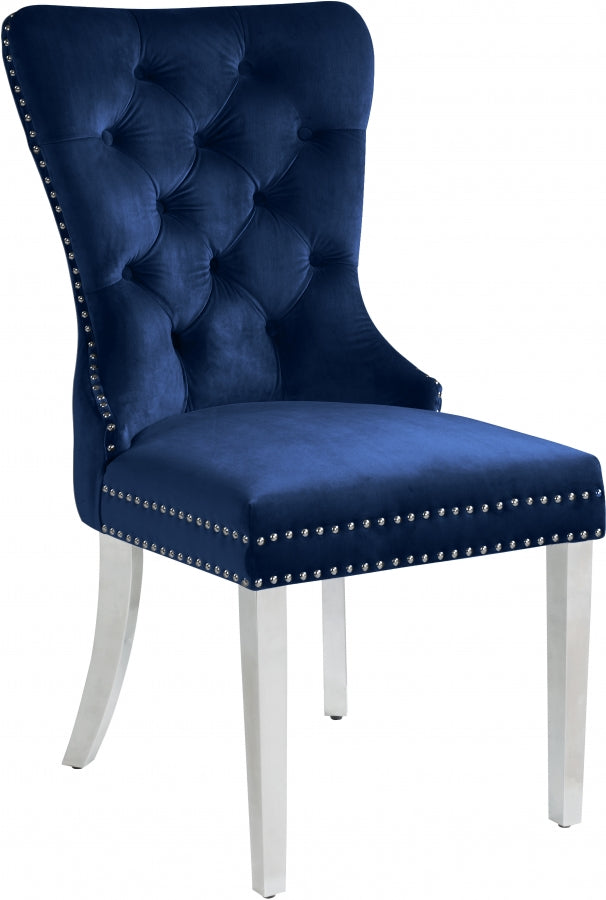 Chaise de salle à manger en velours Carmen