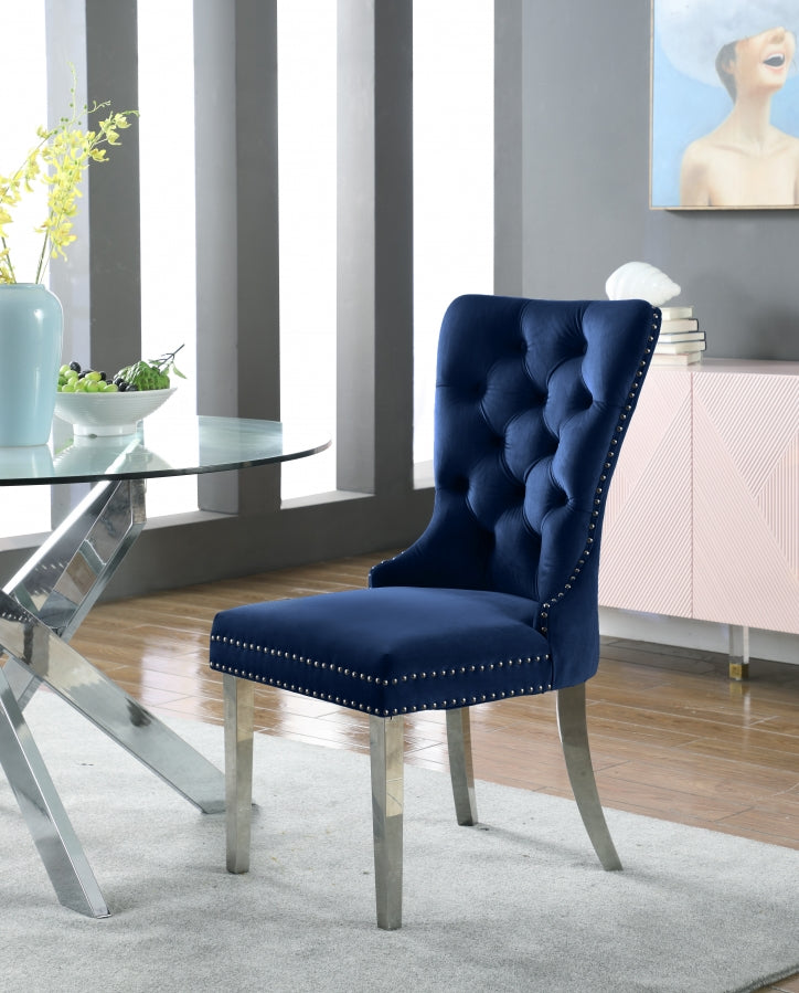 Chaise de salle à manger en velours Carmen