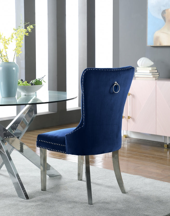 Chaise de salle à manger en velours Carmen