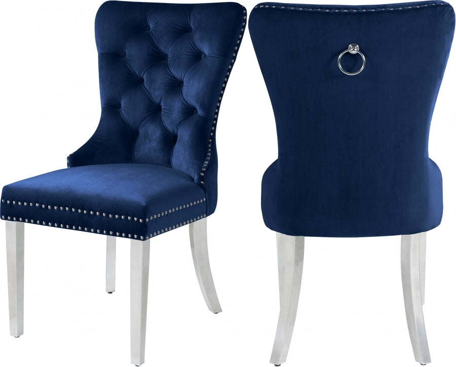 Chaise de salle à manger en velours Carmen