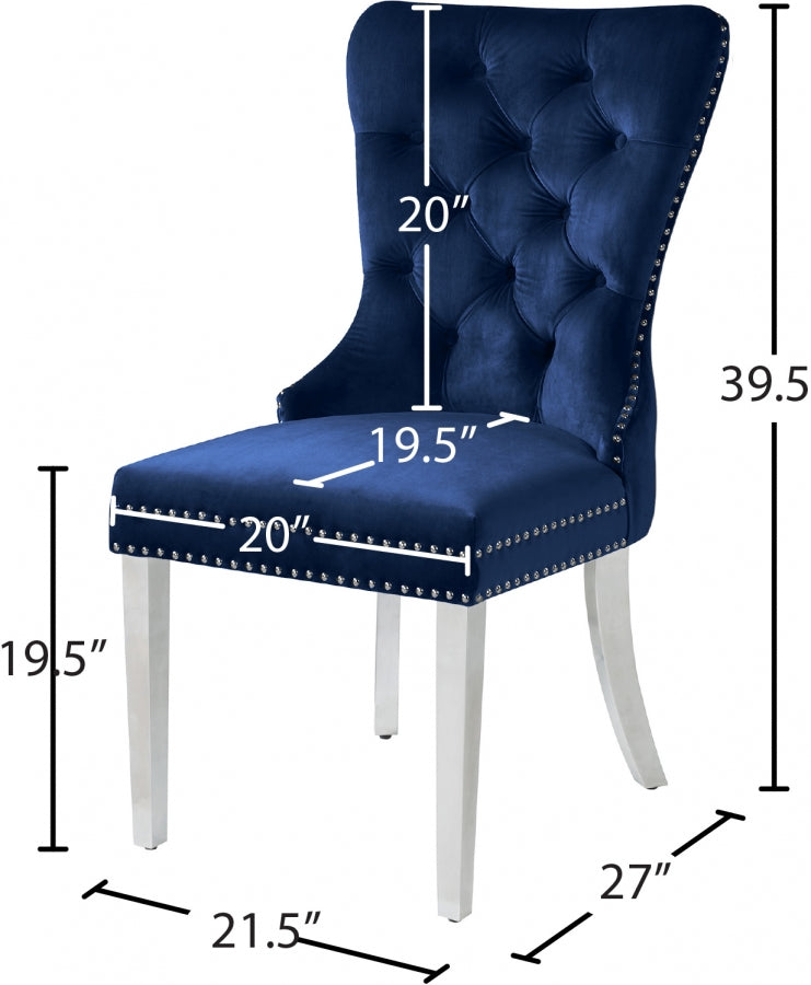 Chaise de salle à manger en velours Carmen