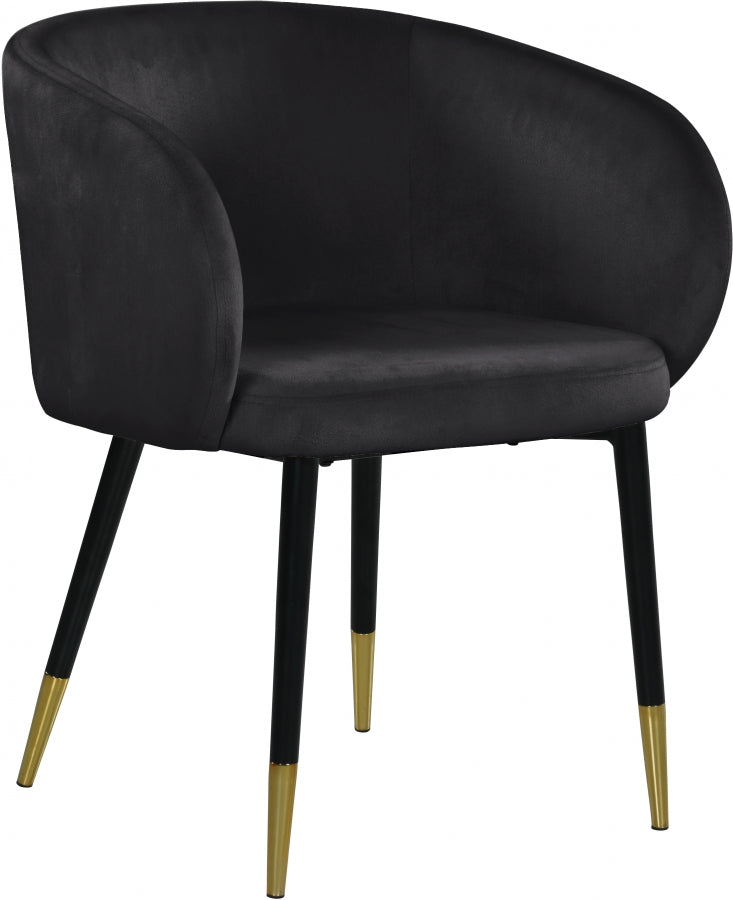 Chaise de salle à manger en velours Louise