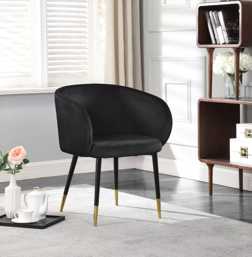 Chaise de salle à manger en velours Louise